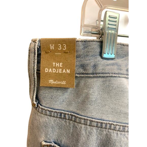 Madewell THE DAD Jean 100% Cotton NON STRETCH Ripped Edition sz 33 NWT - Picture 9 of 16